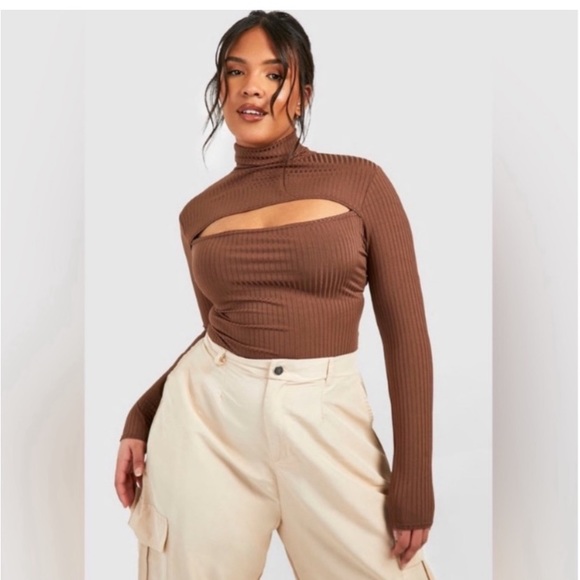 RIBBED CUT OUT LONG SLEEVE BODYSUIT - Picture 5 of 8